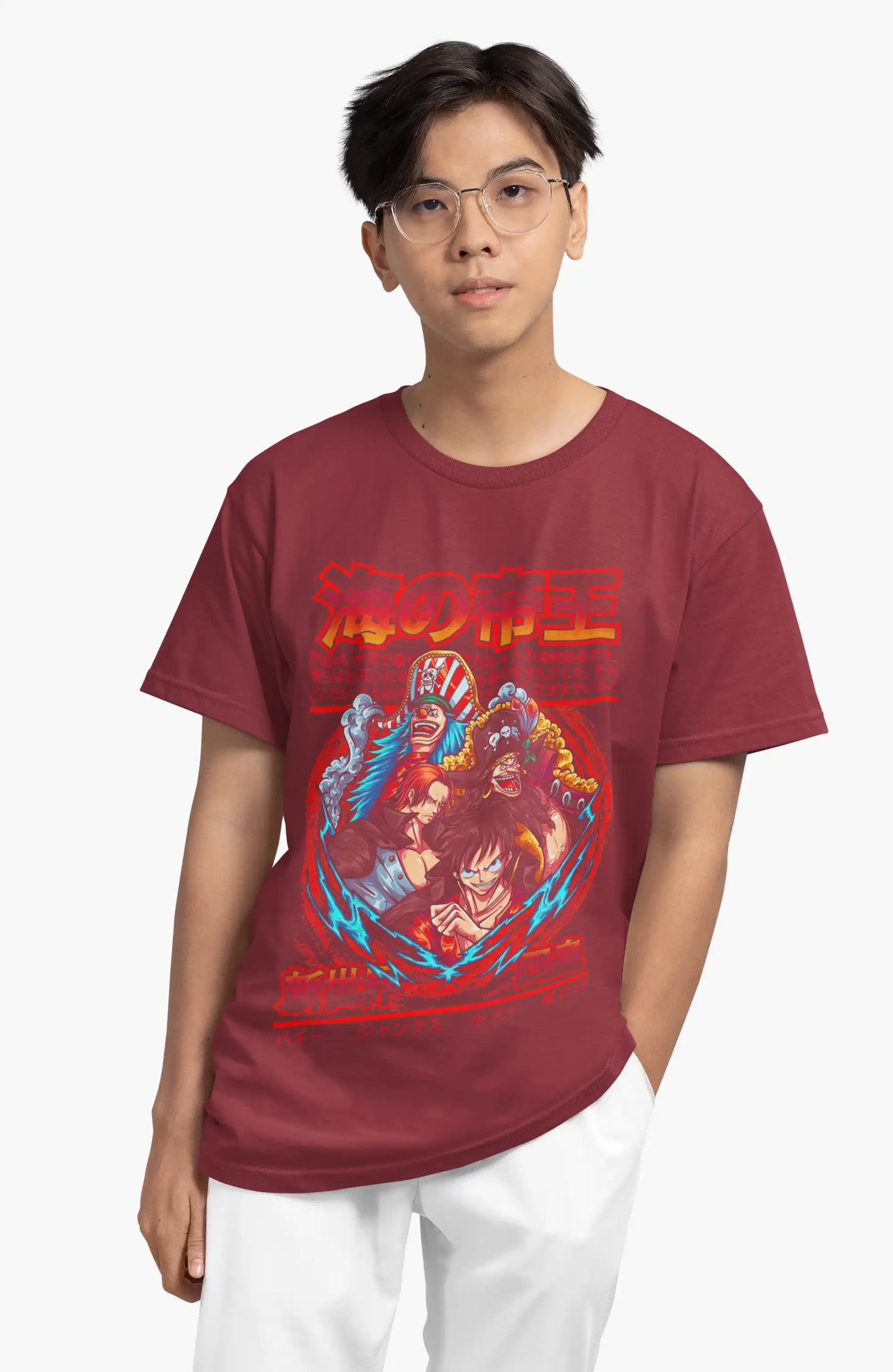Plus-Size One Piece Warriors V2 T-Shirt | 180 GSM Cotton | S–7XL | AWBlack