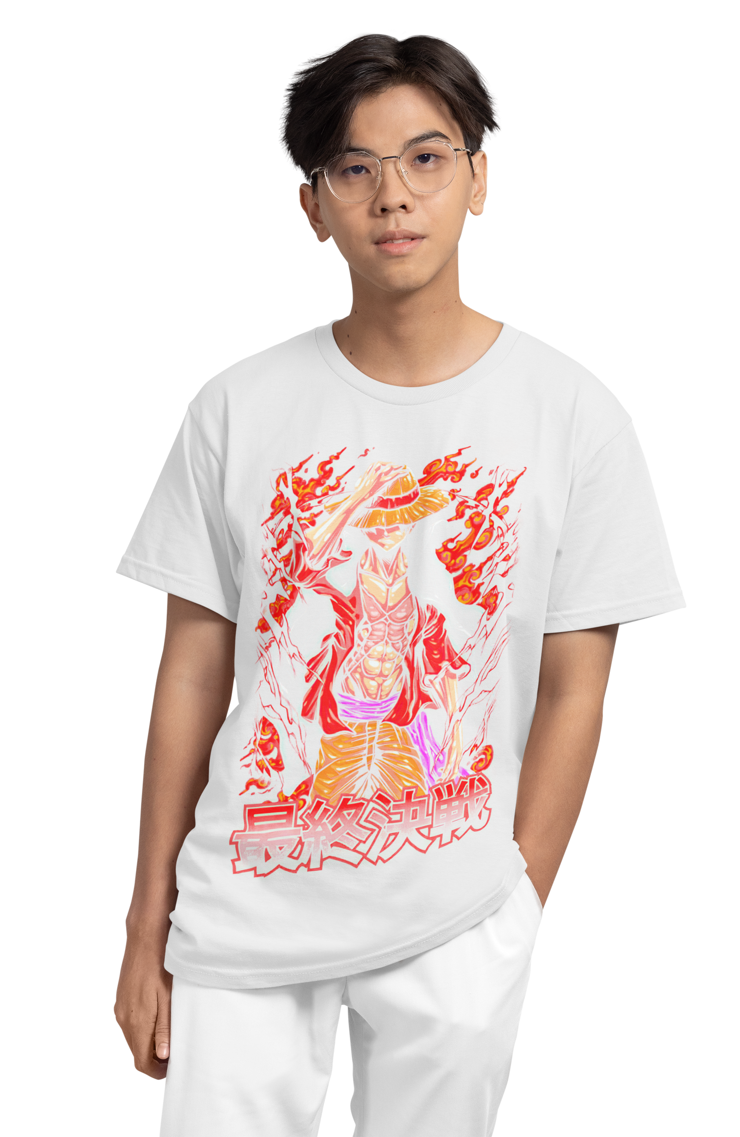 One Piece Luffy Burning Plus-Size T-Shirt | 180 GSM Multi-Fit Anime Graphic Tee S–7XL | AWBlack