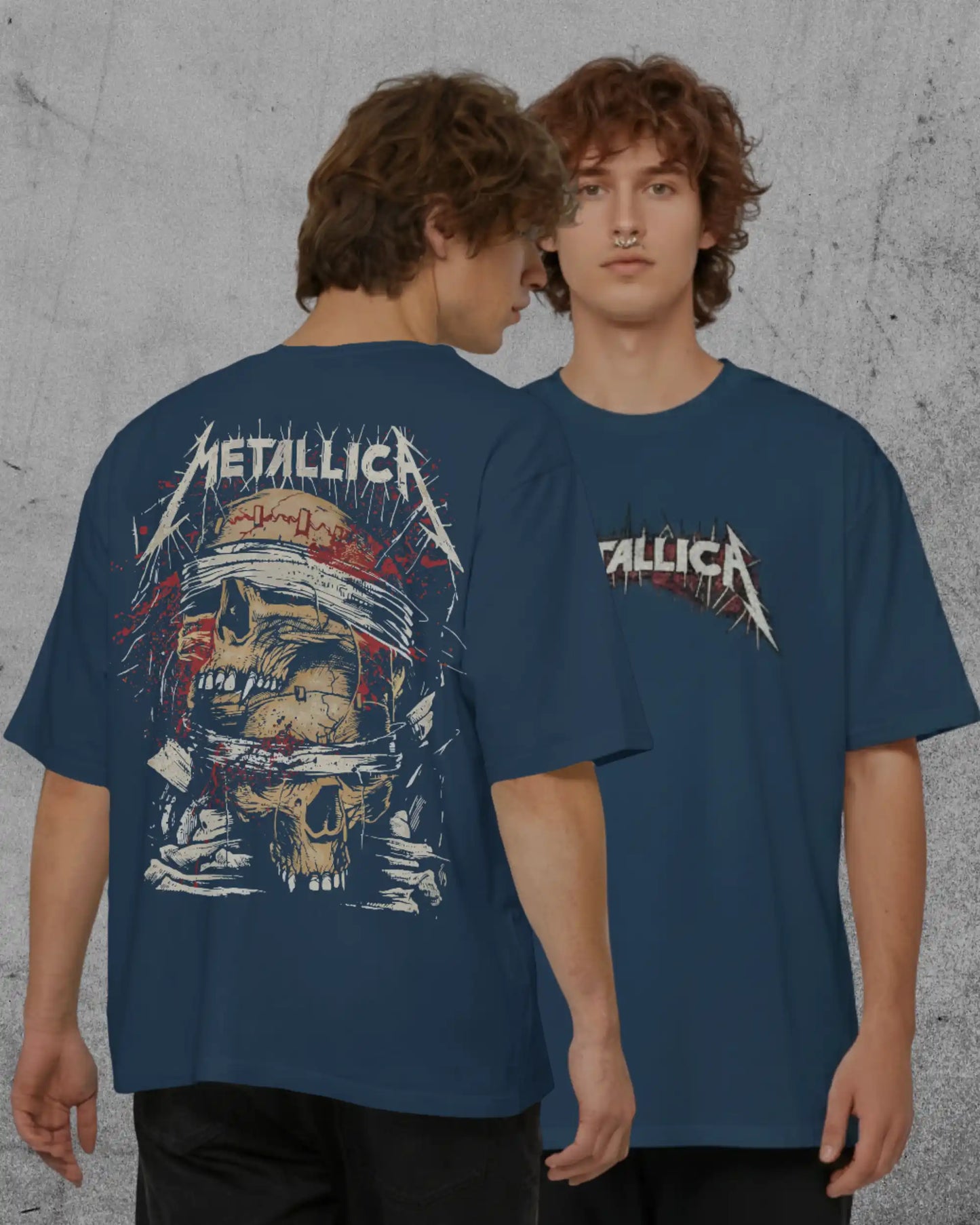 Metallica Oversized T-Shirt | Heavy Metal Rock Band Graphic Tee | 240 GSM Cotton | XS-2XL | AWBlack