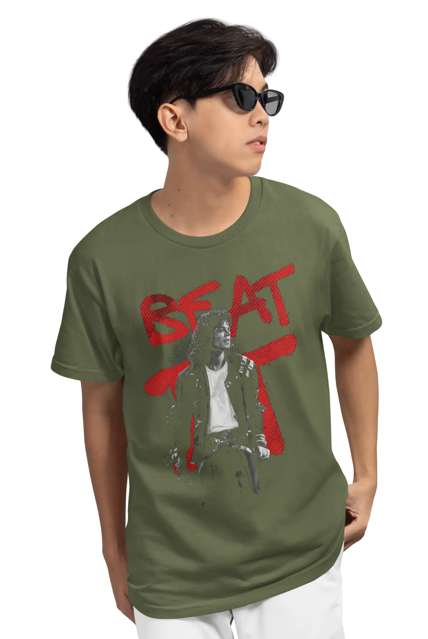 AWBlack Michael Jackson 'Beat It' Graffiti Music Graphic T-Shirt for Men | Premium 180 GSM 100% Cotton Printed Black Tee | Regular Fit, Oversize Fit & Plus Size Fit