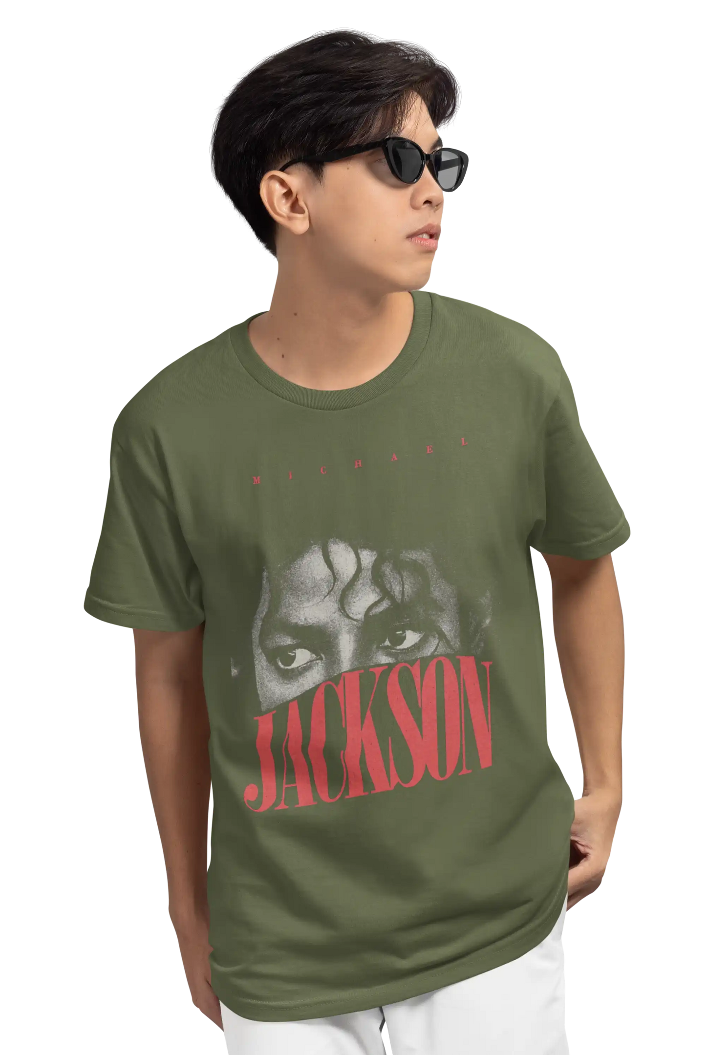 AWBlack Michael Jackson 'Eyes' Vintage Typography Music Graphic T-Shirt for Men | Premium 180 GSM 100% Cotton Printed Black Tee | Regular Fit, Oversize Fit & Plus Size Fit