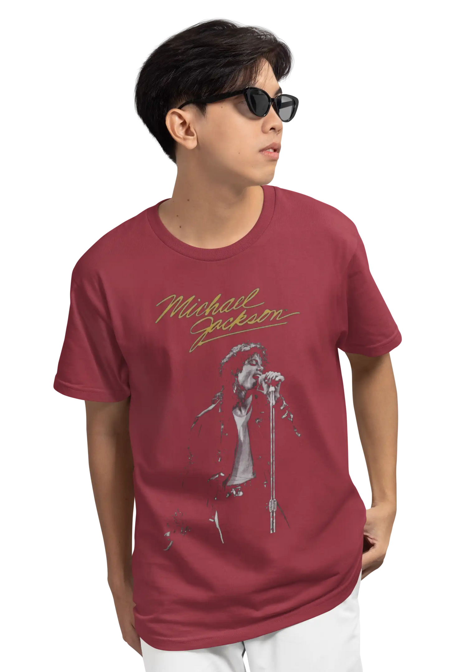 AWBlack Michael Jackson 'Live in Concert' Signature Music Graphic T-Shirt for Men | Premium 180 GSM 100% Cotton Printed Black Tee | Regular Fit, Oversize Fit & Plus Size Fit