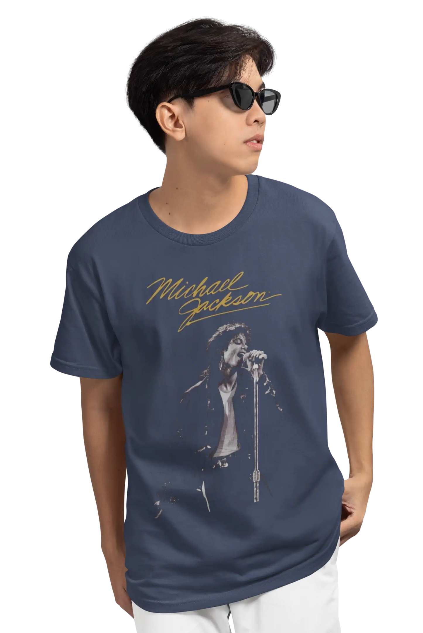 AWBlack Michael Jackson 'Live in Concert' Signature Music Graphic T-Shirt for Men | Premium 180 GSM 100% Cotton Printed Black Tee | Regular Fit, Oversize Fit & Plus Size Fit
