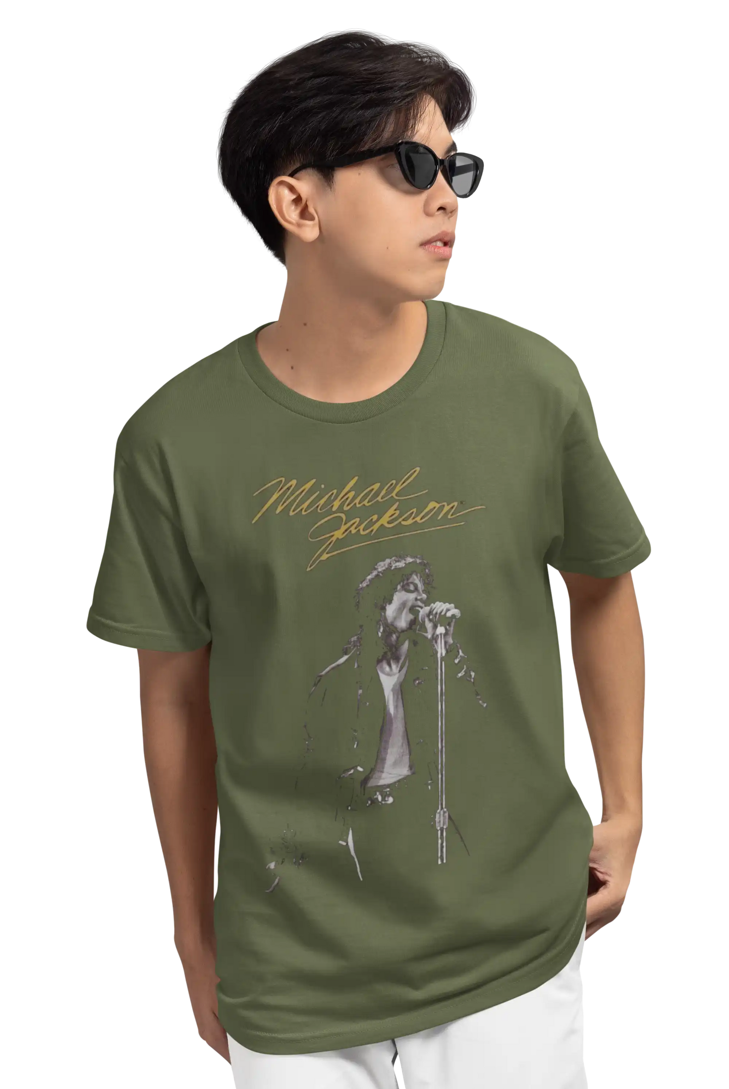 AWBlack Michael Jackson 'Live in Concert' Signature Music Graphic T-Shirt for Men | Premium 180 GSM 100% Cotton Printed Black Tee | Regular Fit, Oversize Fit & Plus Size Fit