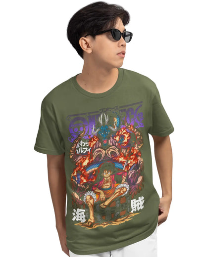 One Piece Luffy vs Kaido Plus Size T-Shirt | Regular, Oversized & 3XL–7XL