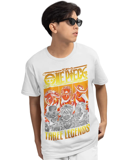One Piece Plus-Size Three Legends T-Shirt | 180 GSM Anime Graphic Tee S–7XL | AWBlack