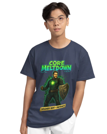 Soldier Boy Core Meltdown Plus-Size T-Shirt | 180 GSM The Boys Graphic Tee S–7XL | AWBlack