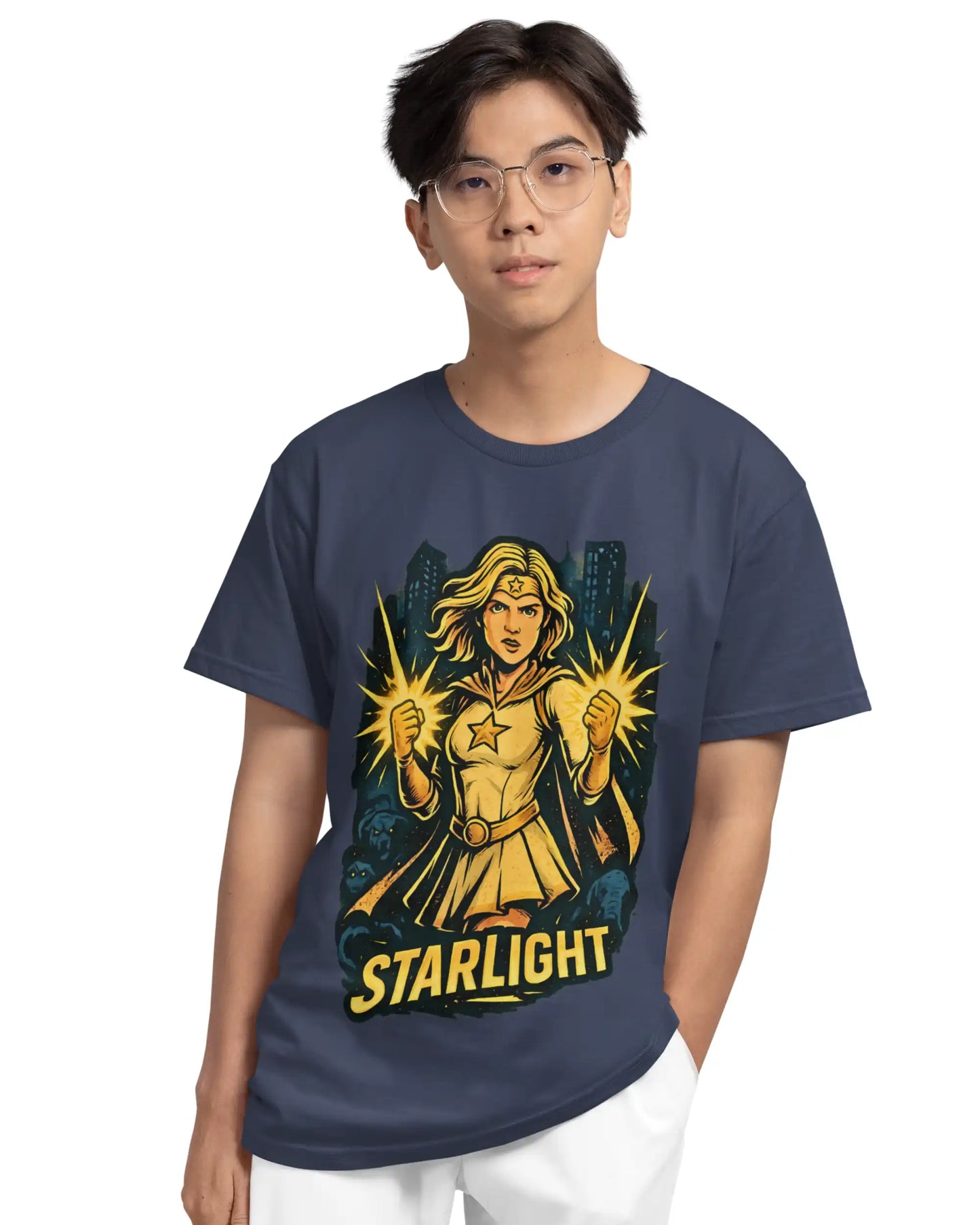 Starlight Plus-Size T-Shirt | 180 GSM The Boys Graphic Tee S–7XL | AWBlack