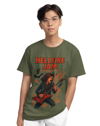 Stranger Things Eddie Munson Plus Size T-Shirt | Hellfire Jam Graphic Tee | Multi-Fit 180 GSM | S–7XL
