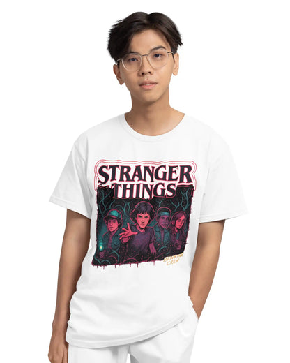 Stranger Things Hawkins Crew Plus Size T-Shirt | Eleven & Friends Graphic Tee | Multi-Fit 180 GSM | S–7XL