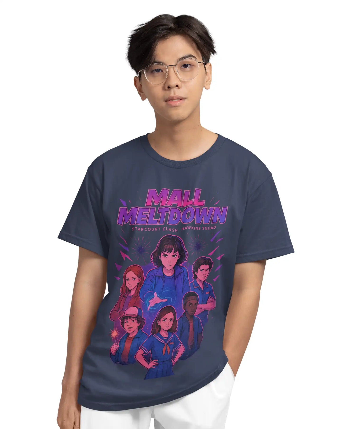 Stranger Things Hawkins Squad T-Shirt | Multi-Fit Premium 180 GSM | S-7XL