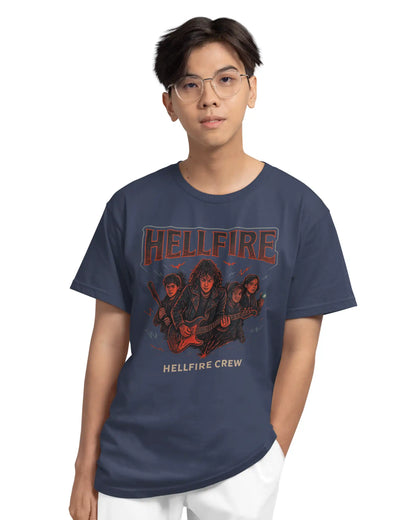Stranger Things Hellfire Crew Plus Size T-Shirt | Eddie Munson Graphic Tee | Multi-Fit 180 GSM | S–7XL