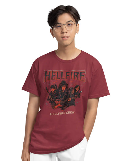 Stranger Things Hellfire Crew Plus Size T-Shirt | Eddie Munson Graphic Tee | Multi-Fit 180 GSM | S–7XL