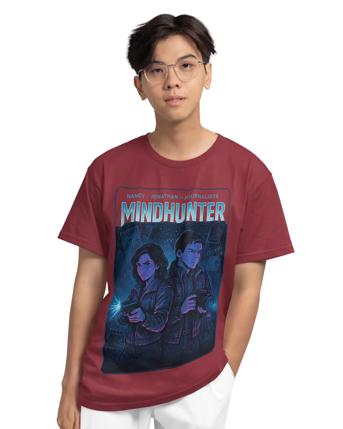 Stranger Things Mindhunter Plus Size T-Shirt | Nancy & Jonathan Graphic Tee | Multi-Fit 180 GSM | S–7XL