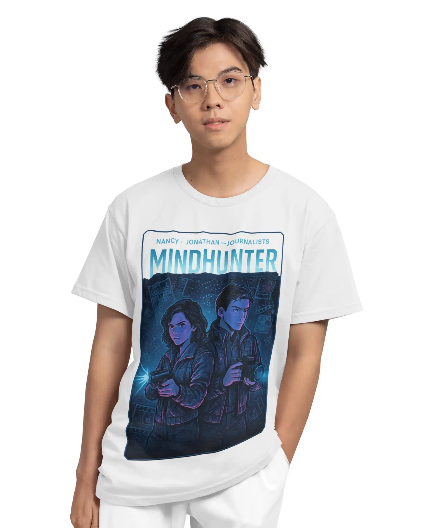 Stranger Things Mindhunter Plus Size T-Shirt | Nancy & Jonathan Graphic Tee | Multi-Fit 180 GSM | S–7XL