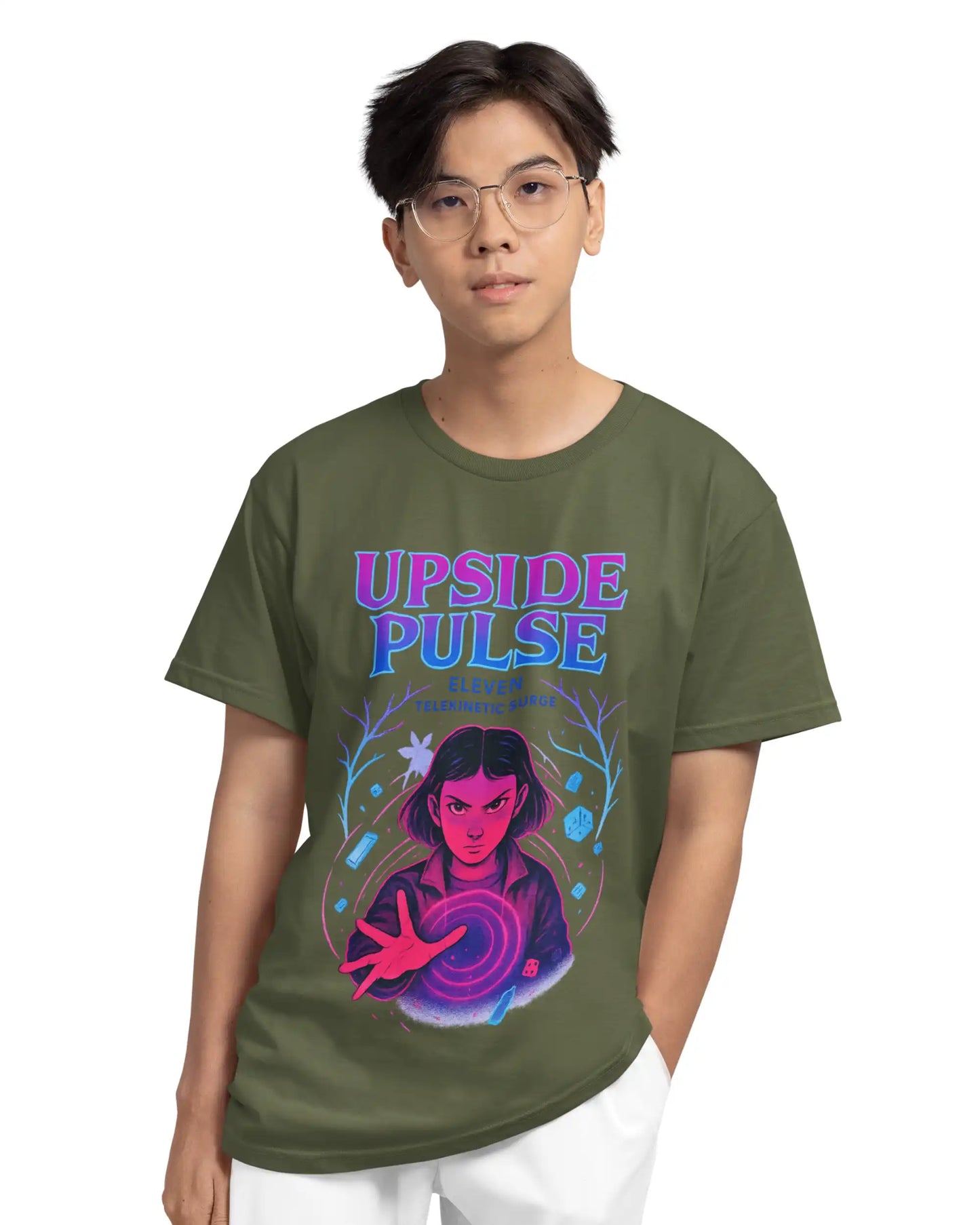 Upside Pulse Eleven Telekinetic Surge Stranger Things T-Shirt  | Multi-Fit Premium 180 GSM | S-7XL