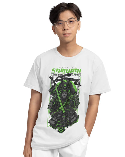 AWBlack warrior-samurai-neon-spirit-premium-multi-fit-tshirt