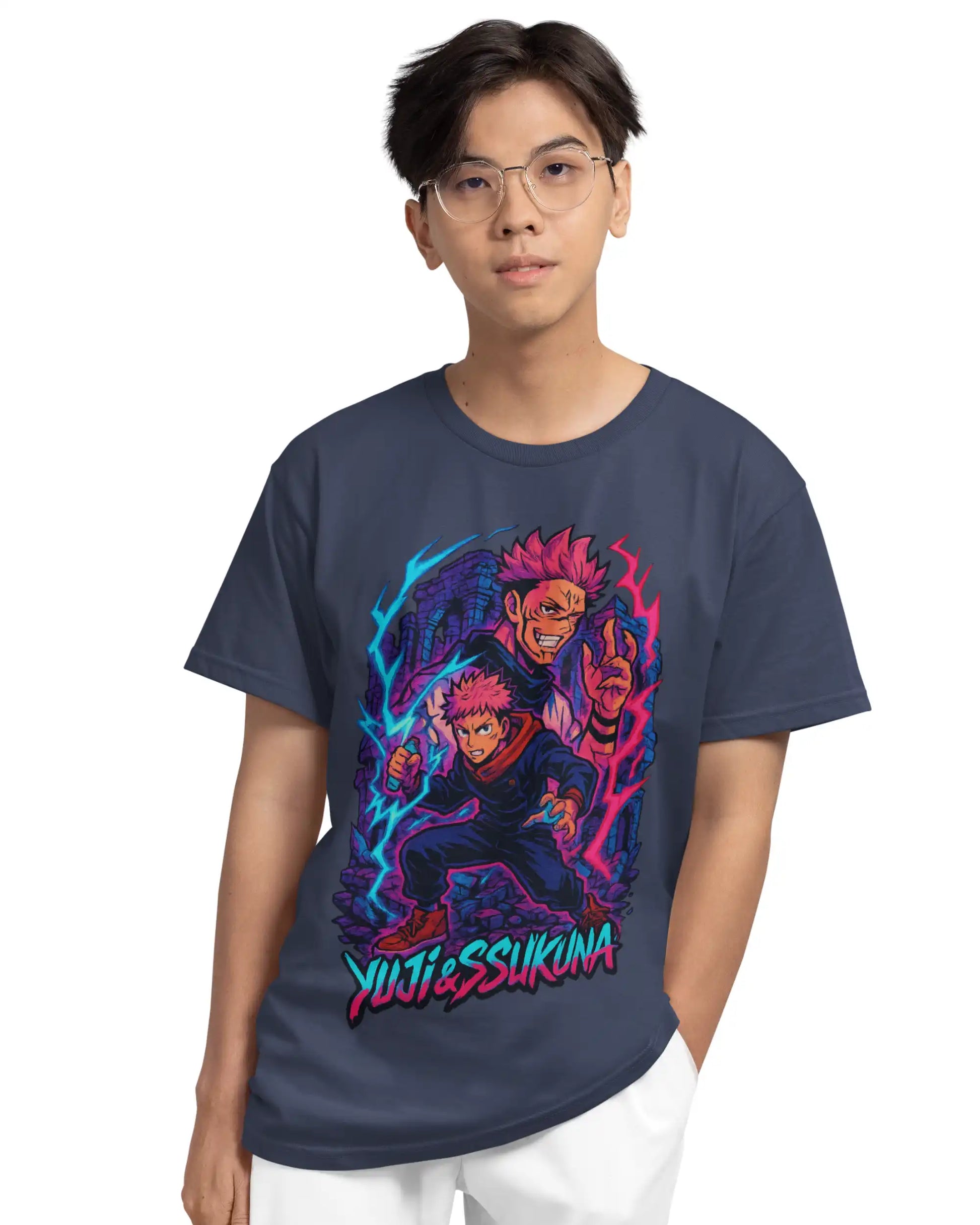 AWBlack yuji-sukuna-dual-power-graphic-tshirt