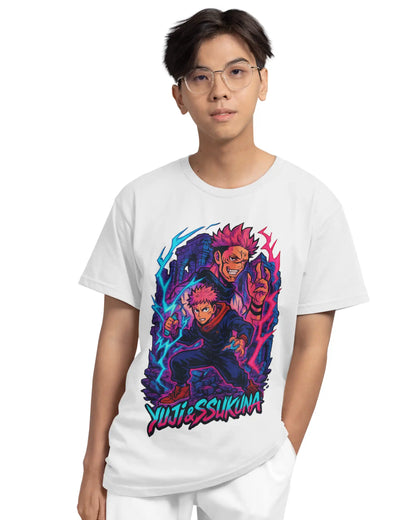 AWBlack yuji-sukuna-dual-power-graphic-tshirt