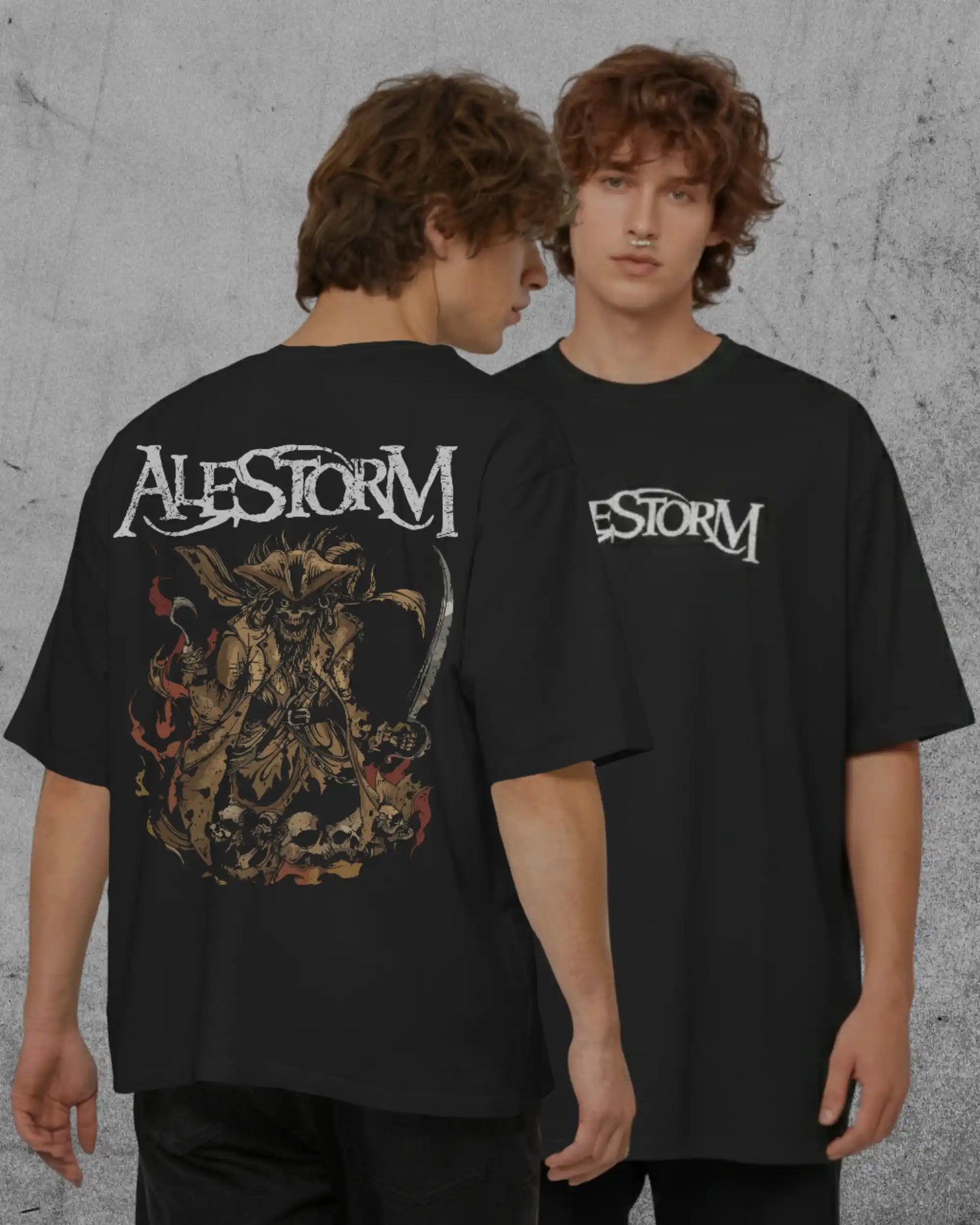 Alestorm Oversized T-Shirt | Heavy Metal Rock Band Graphic Tee | 240 GSM Cotton | XS-2XL | AWBlack