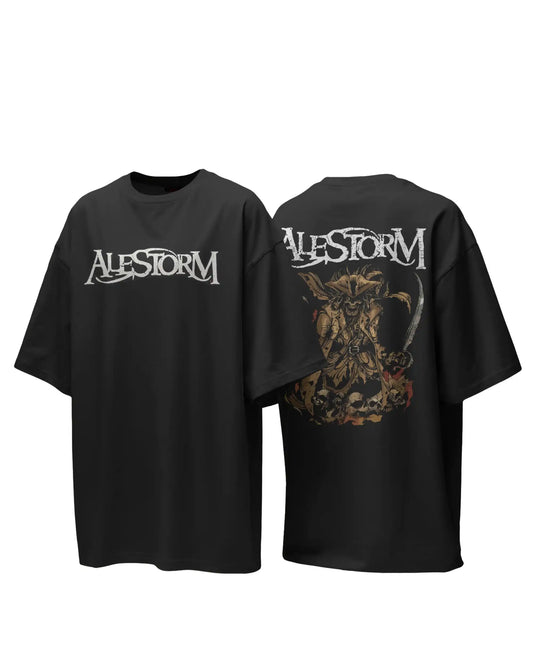 Alestorm Oversized T-Shirt | Heavy Metal Rock Band Graphic Tee | 240 GSM Cotton | XS-2XL | AWBlack