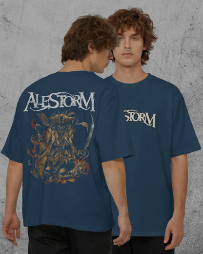 Alestorm Oversized T-Shirt | Heavy Metal Rock Band Graphic Tee | 240 GSM Cotton | XS-2XL | AWBlack