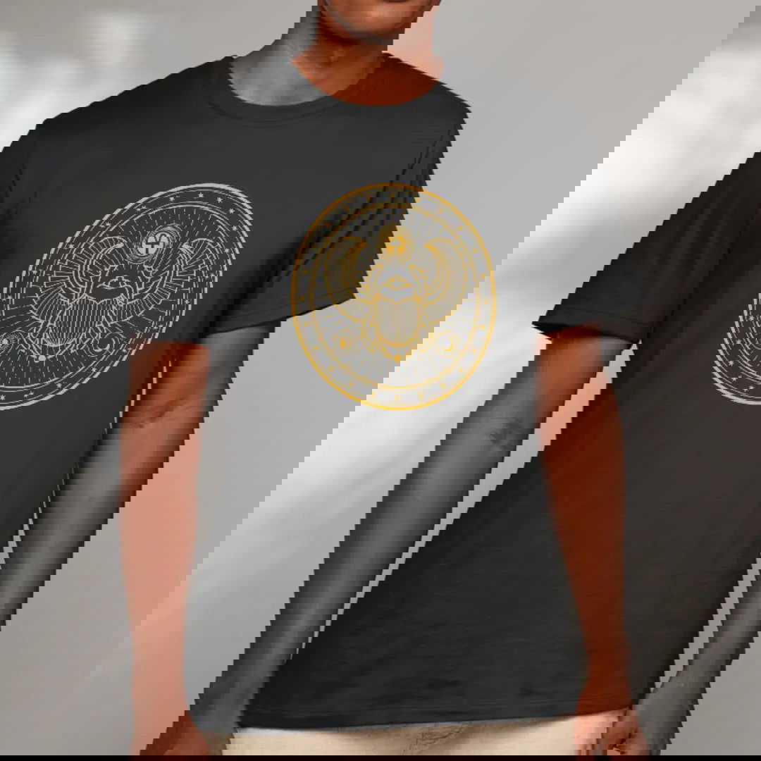 Ancient Secrets Illuminati Egyptian Beetle - Premium Black Tshirt - AWBlack