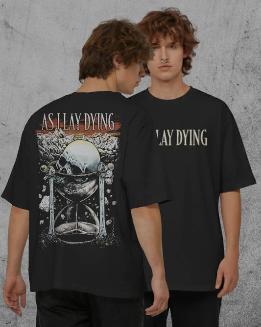 As I Lay Dying Oversized T-Shirt | Heavy Metal Rock Band Graphic Tee | 240 GSM Cotton | XS-2XL | AWBlack