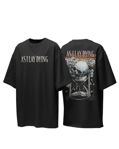 As I Lay Dying Oversized T-Shirt | Heavy Metal Rock Band Graphic Tee | 240 GSM Cotton | XS-2XL | AWBlack