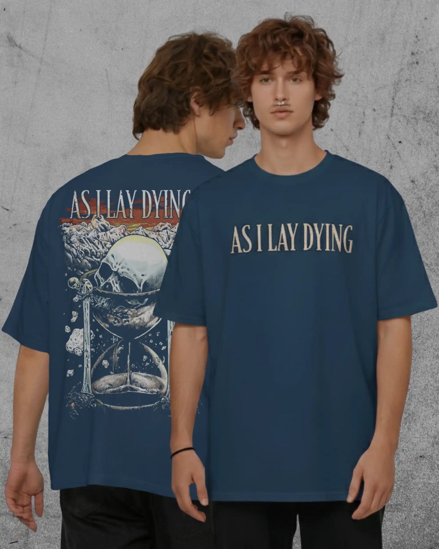 As I Lay Dying Oversized T-Shirt | Heavy Metal Rock Band Graphic Tee | 240 GSM Cotton | XS-2XL | AWBlack
