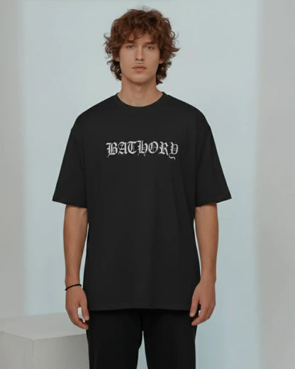 Bathory Oversized T-Shirt | Heavy Metal Rock Band Graphic Tee | 240 GSM Cotton | XS-2XL | AWBlack
