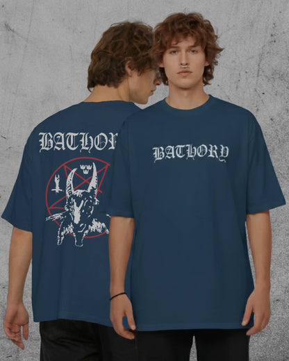 Bathory Oversized T-Shirt | Heavy Metal Rock Band Graphic Tee | 240 GSM Cotton | XS-2XL | AWBlack