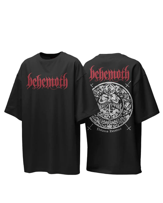 Behemoth Oversized T-Shirt | Heavy Metal Rock Band Graphic Tee | 240 GSM Cotton | XS-2XL | AWBlack