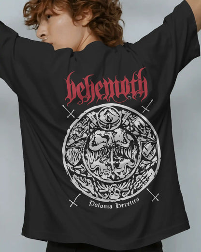 Behemoth Oversized T-Shirt | Heavy Metal Rock Band Graphic Tee | 240 GSM Cotton | XS-2XL | AWBlack