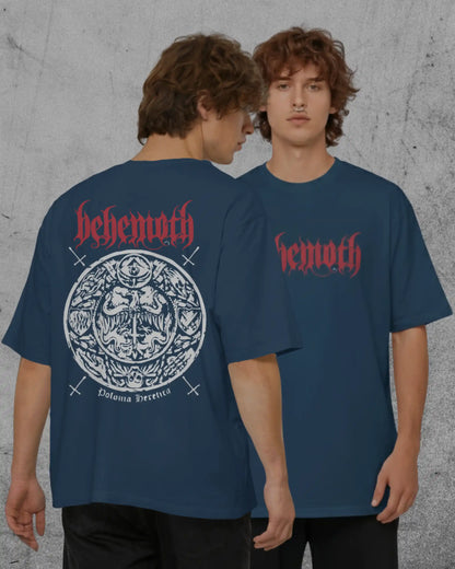 Behemoth Oversized T-Shirt | Heavy Metal Rock Band Graphic Tee | 240 GSM Cotton | XS-2XL | AWBlack