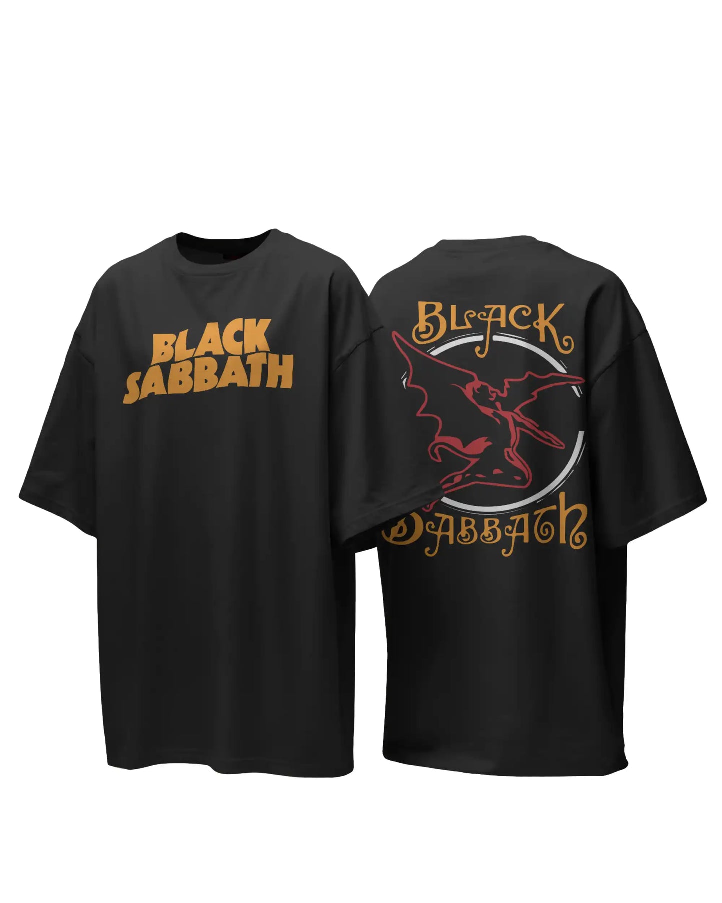 Black Sabbath Oversized T-Shirt | Heavy Metal Rock Band Graphic Tee | 240 GSM Cotton | XS-2XL | AWBlack