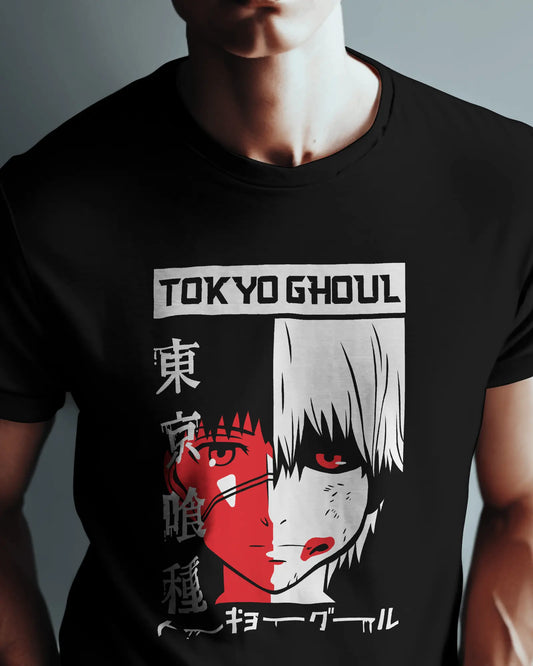 Crimson Rage Ken Kaneki's Fury in Tokyo Ghoul - Premium Black Tshirt