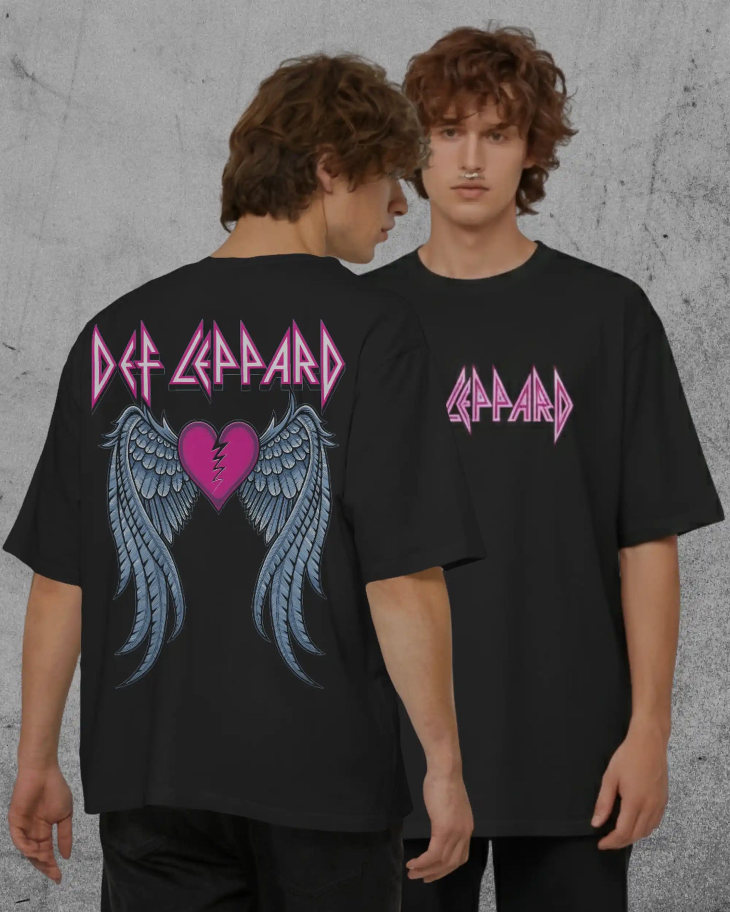 Def Leppard Oversized T-Shirt | Heavy Metal Rock Band Graphic Tee | 240 GSM Cotton | XS-2XL | AWBlack
