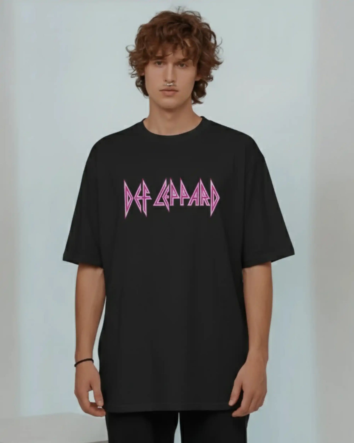Def Leppard Oversized T-Shirt | Heavy Metal Rock Band Graphic Tee | 240 GSM Cotton | XS-2XL | AWBlack