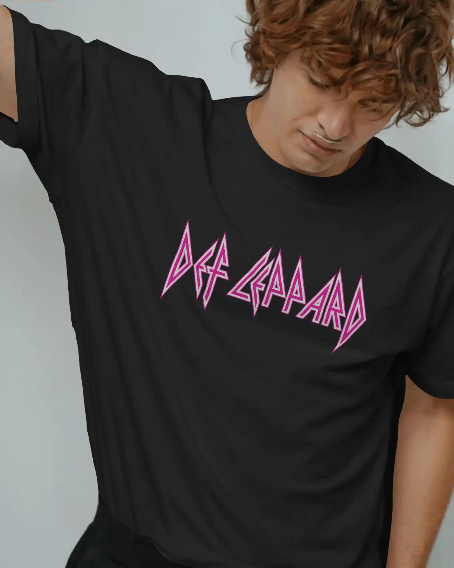 Def Leppard Oversized T-Shirt | Heavy Metal Rock Band Graphic Tee | 240 GSM Cotton | XS-2XL | AWBlack