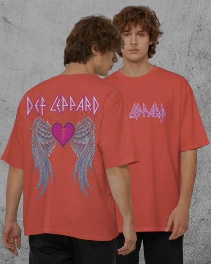 Def Leppard Oversized T-Shirt | Heavy Metal Rock Band Graphic Tee | 240 GSM Cotton | XS-2XL | AWBlack