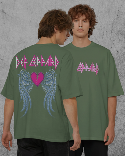Def Leppard Oversized T-Shirt | Heavy Metal Rock Band Graphic Tee | 240 GSM Cotton | XS-2XL | AWBlack
