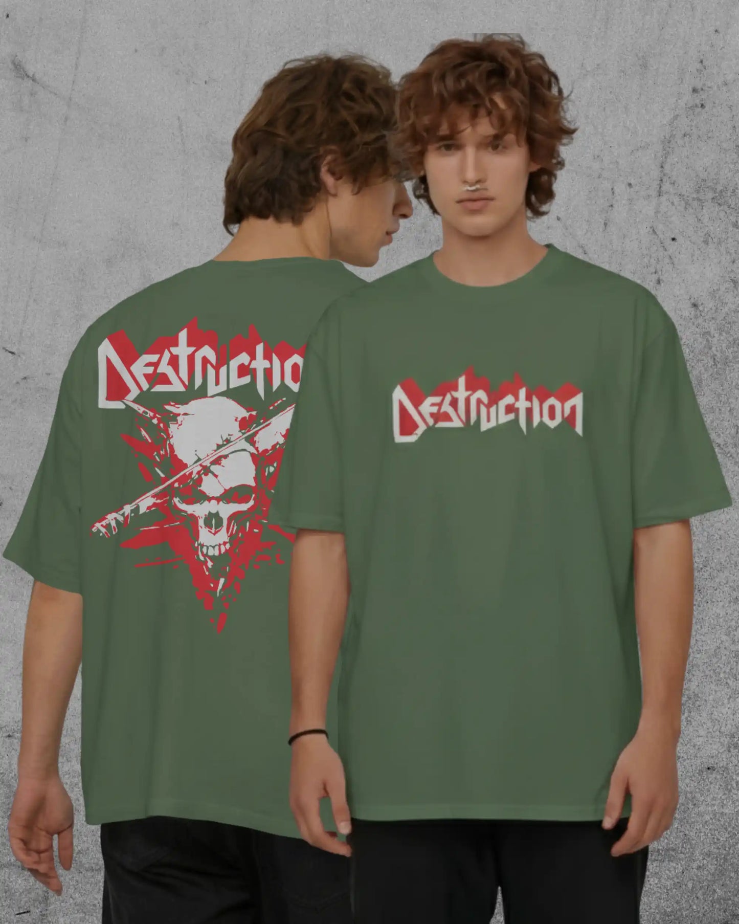 Destruction Oversized T-Shirt | Heavy Metal Rock Band Graphic Tee | 240 GSM Cotton | XS-2XL | AWBlack