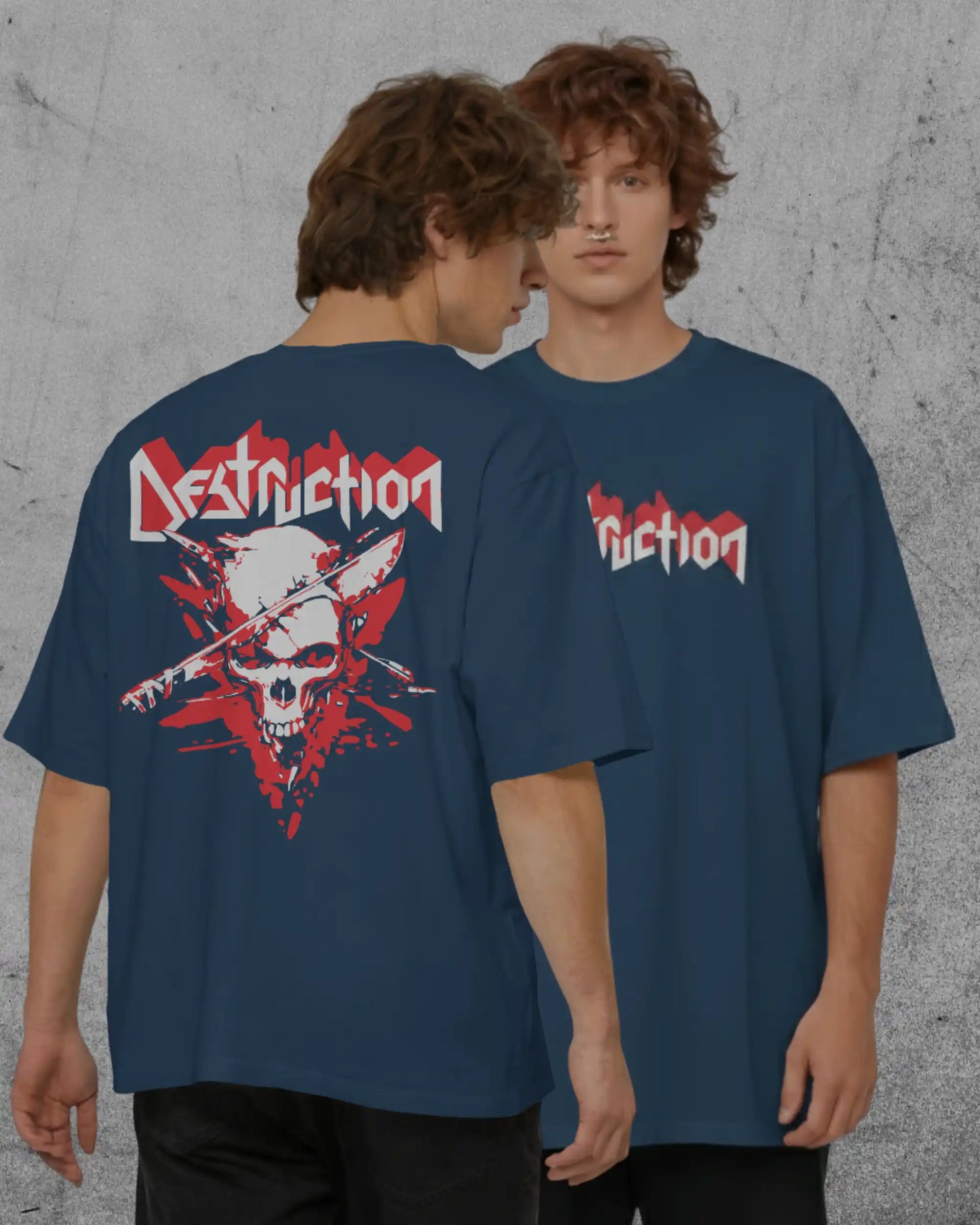 Destruction Oversized T-Shirt | Heavy Metal Rock Band Graphic Tee | 240 GSM Cotton | XS-2XL | AWBlack