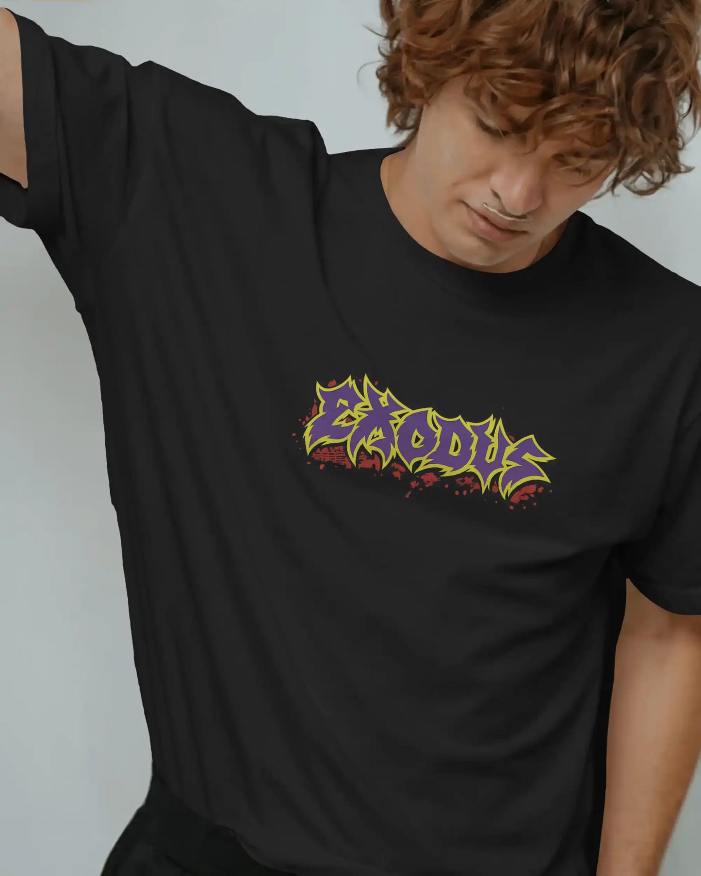 Exodus Oversized T-Shirt | Heavy Metal Rock Band Graphic Tee | 240 GSM Cotton | XS-2XL | AWBlack