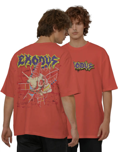 Exodus Oversized T-Shirt | Heavy Metal Rock Band Graphic Tee | 240 GSM Cotton | XS-2XL | AWBlack