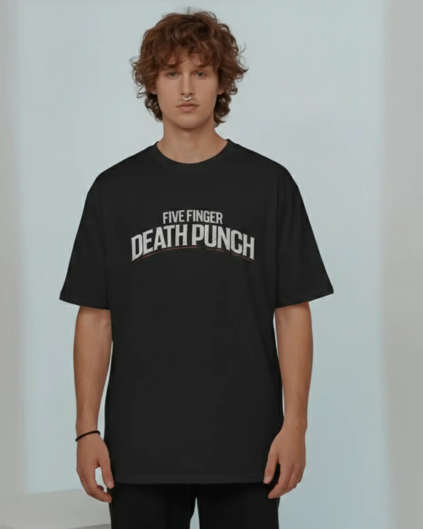 Five Finger Death Punch Oversized T-Shirt | Heavy Metal Rock Band Graphic Tee | 240 GSM Cotton | XS-2XL | AWBlack