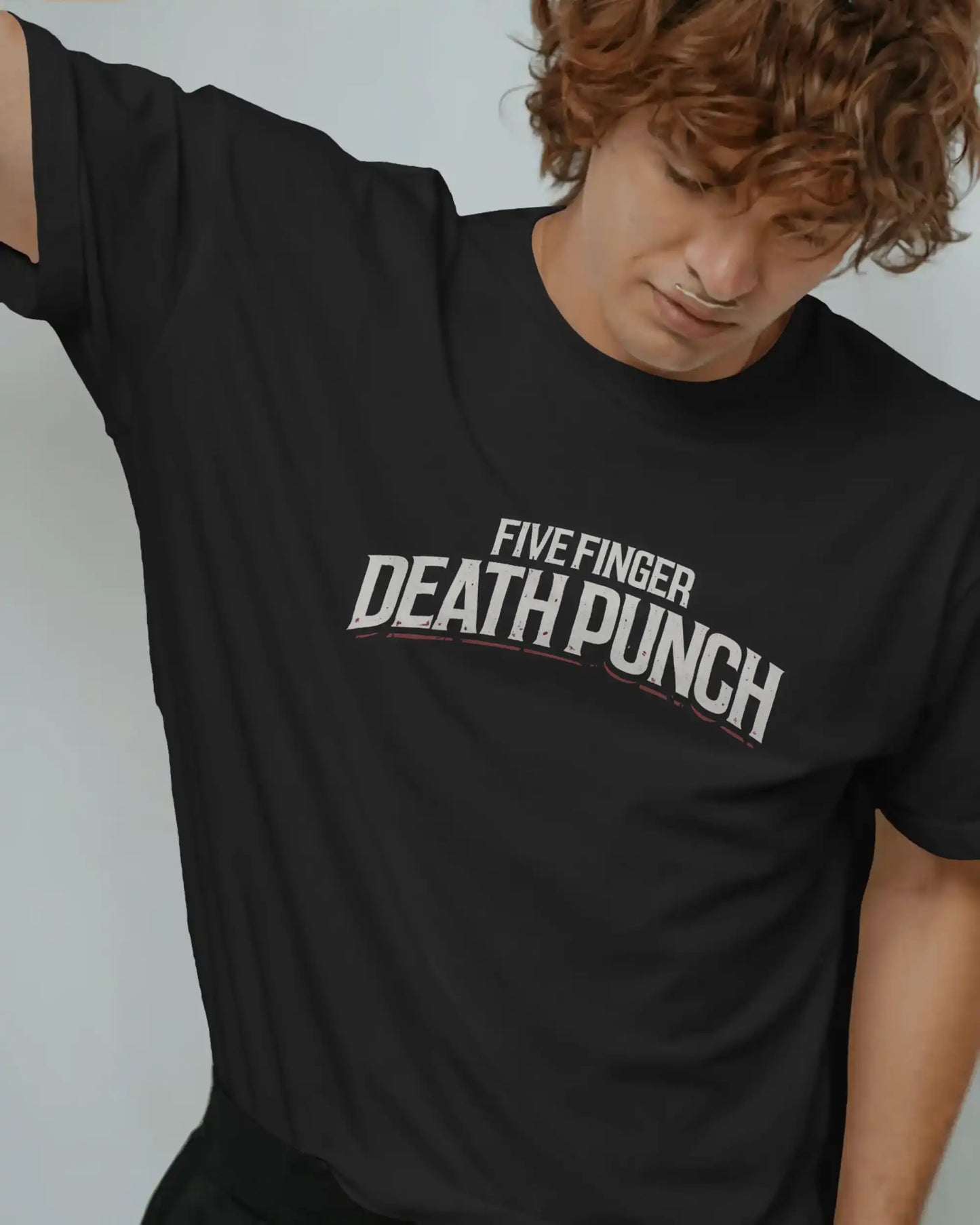 Five Finger Death Punch Oversized T-Shirt | Heavy Metal Rock Band Graphic Tee | 240 GSM Cotton | XS-2XL | AWBlack