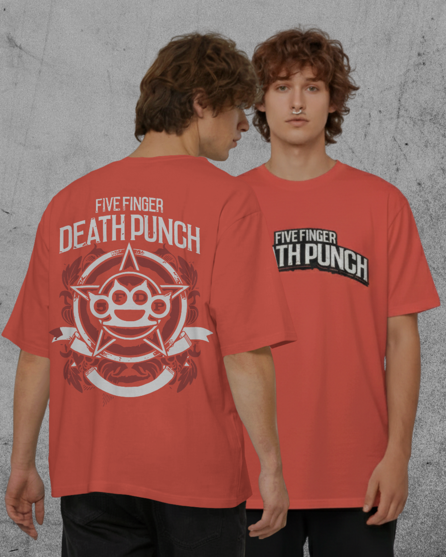 Five Finger Death Punch Oversized T-Shirt | Heavy Metal Rock Band Graphic Tee | 240 GSM Cotton | XS-2XL | AWBlack
