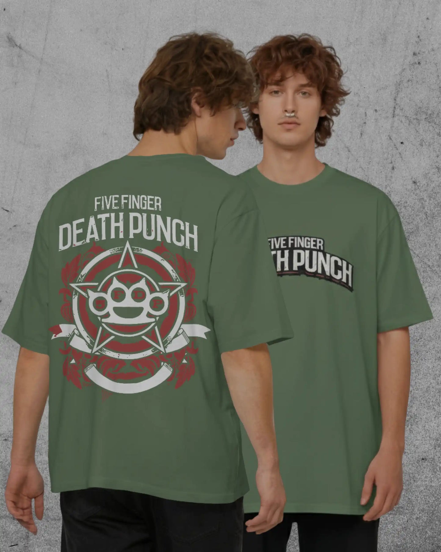 Five Finger Death Punch Oversized T-Shirt | Heavy Metal Rock Band Graphic Tee | 240 GSM Cotton | XS-2XL | AWBlack